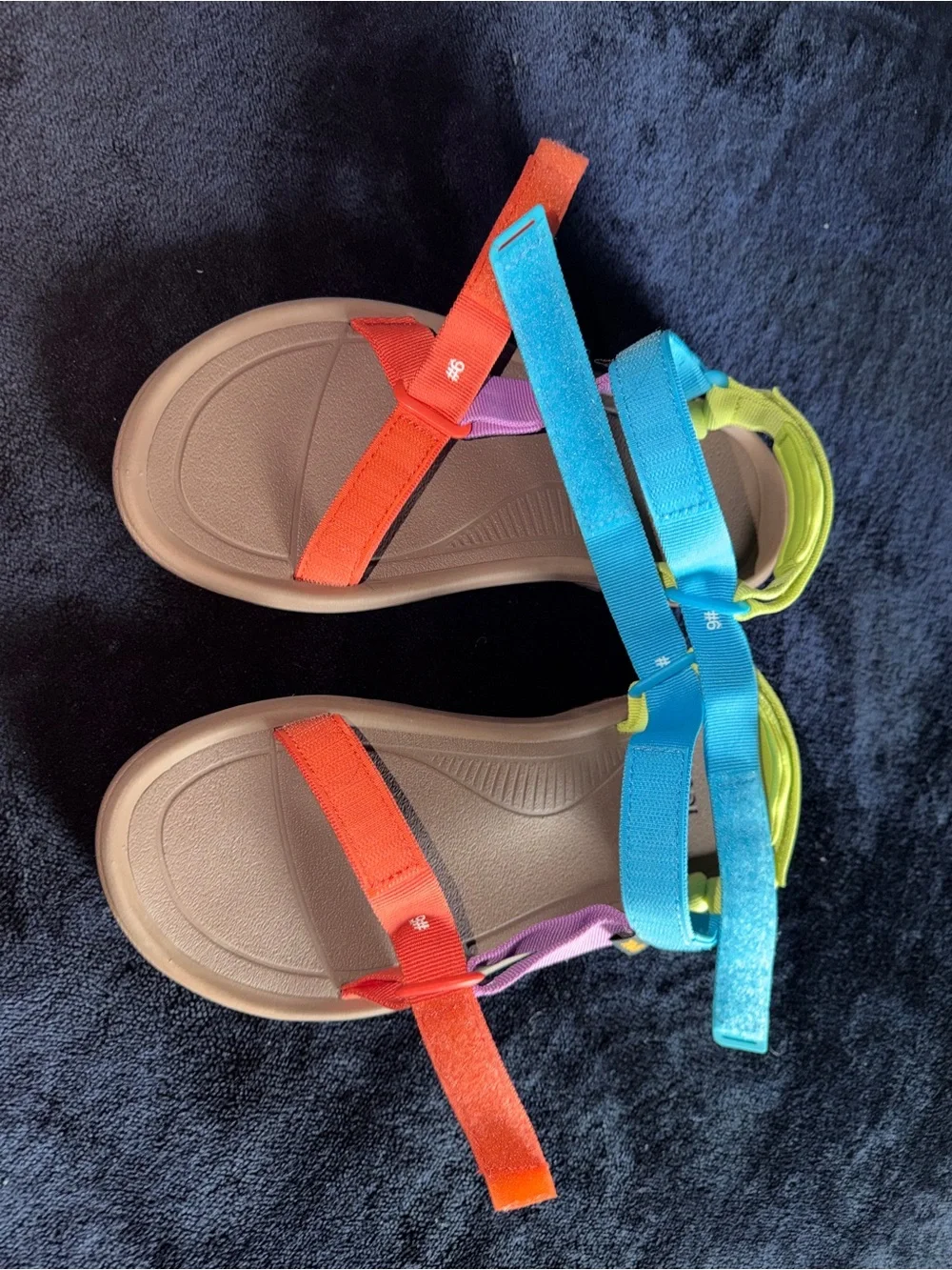 Teva Multicolor Strap Sandals with Brown Footbed